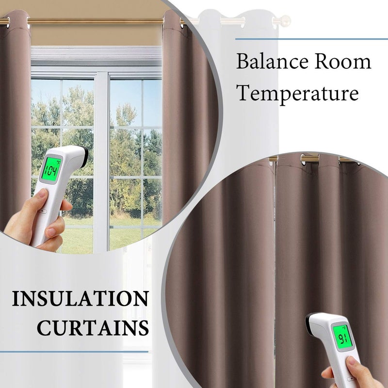 Diraysid Blackout Curtains for Bedroom Grommet Thermal Insulated Room Darkening Curtains (42 x 84 Inch, 2 Panels,Cappuccino) - Image 5